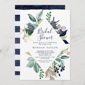 modern nautical | greenery bridal shower invitation