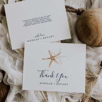 modern nautical | starfish flat thank you card