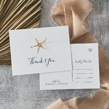 modern nautical | starfish thank you postcard