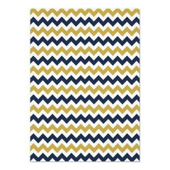 Modern Navy & Gold Chevron Front View