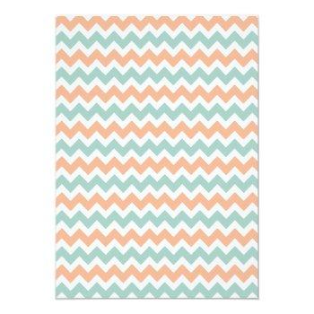 Modern Peach & Mint Chevron Front View