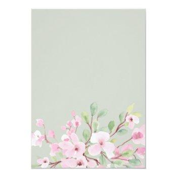 Modern Pink Green Floral Watercolor Front View