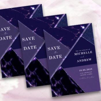 modern purple save the date template