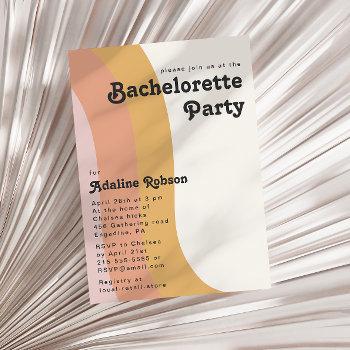 modern retro 70's rainbow bachelorette party invitation