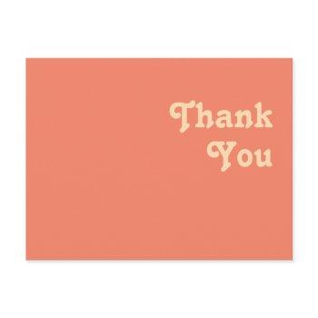 modern retro | coral wedding thank you postcard