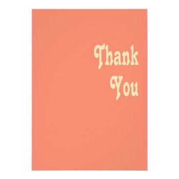 Modern Retro | Coral Wedding Thank You Postcard Front View