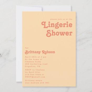 modern retro | orange cream lingerie shower invitation