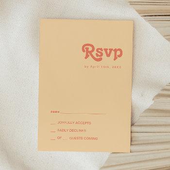 Modern Retro | Orange Cream Rsvp Card Front View