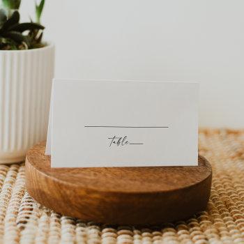 Modern Script Folded Wedding Place Card Front View