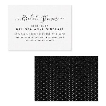 modern simple script bridal shower ticket invite