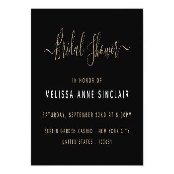 Modern Simple Script Bridal Shower Ticket Invite Front View