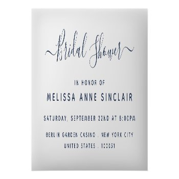 Modern Simple Script Bridal Shower Ticket Invite Front View