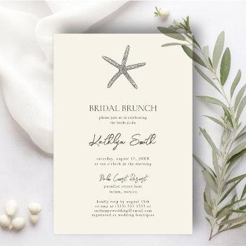 modern starfish beach ocean wedding bridal brunch invitation