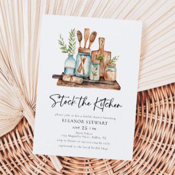 modern stock the kitchen bridal shower invitation