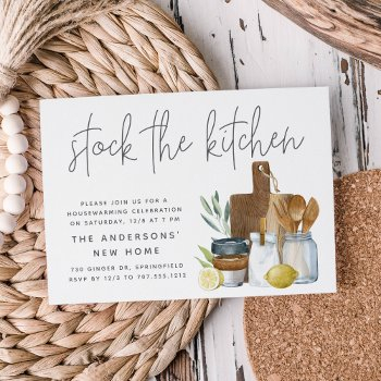 Modern Stock The Kitchen Housewarming Party Invitation Front View