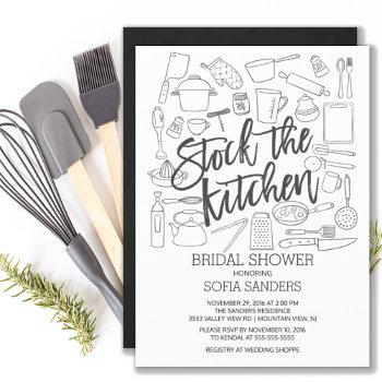 modern stock the kitchen tools bridal shower invitation