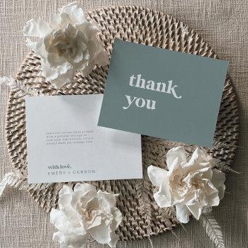 modern typography | sage green thank you card