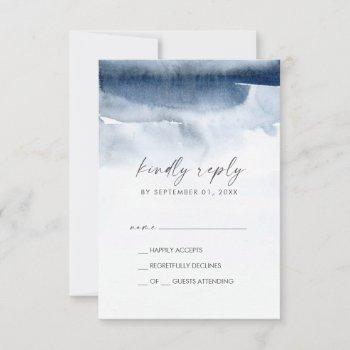 modern watercolor | blue simple rsvp card