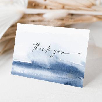 Modern Watercolor | Blue Thank You Card Front View