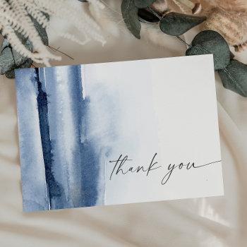 Modern Watercolor | Blue Thank You Card Front View