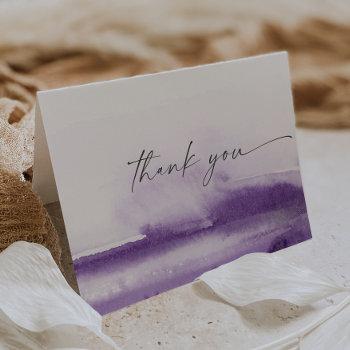 modern watercolor | purple thank you card