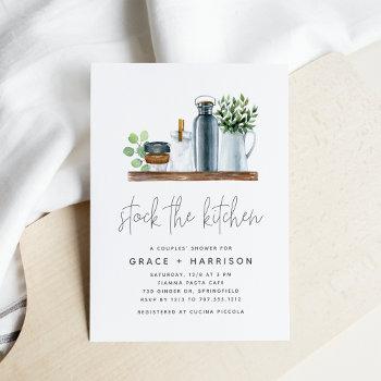 modern watercolor stock the kitchen couples shower invitation