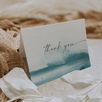 modern watercolor | teal thank you card