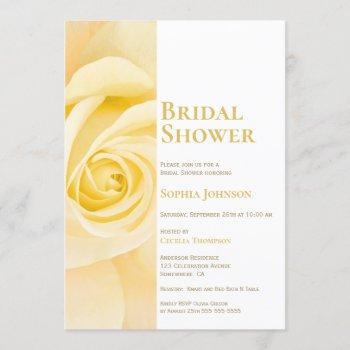 modern yellow rose bridal shower invitation