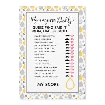 mom or dad know bridal baby shower game invitation