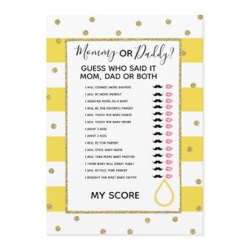 mom or dad know bridal baby shower game invitation