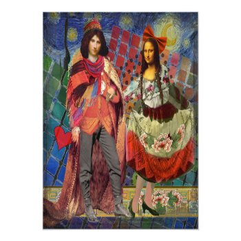 Mona Lisa Romantic Funny Colorful Artwork Luggage Handle Wrap Front View