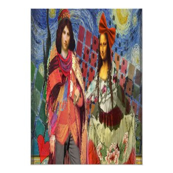 Mona Lisa Romantic Funny Colorful Artwork Luggage Tag Front View