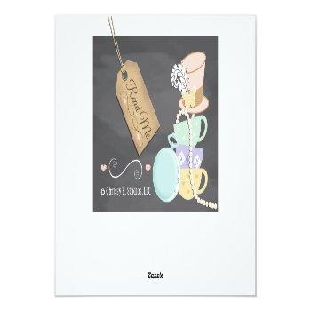 Monogrammed Mad Hatter Wedding Thank You Card Front View