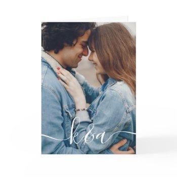 monogrammed photo greeting card