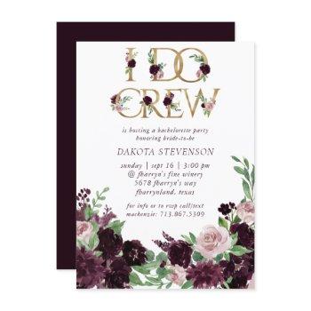 moody passion | dramatic purple floral i do crew  invitation