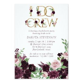Moody Passion | Dramatic Purple Floral I Do Crew Invitation Front View