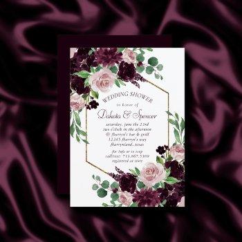 moody passion | dramatic purple floral shower invitation