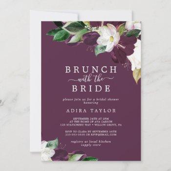 moody plum brunch with the bride bridal shower invitation