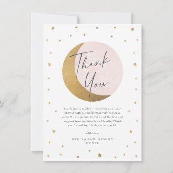 moon and stars baby shower thank you card