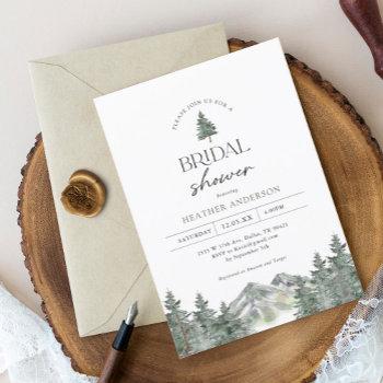 mountain forest pine tree bridal shower invitation