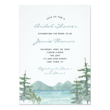 Mountain Lake Theme Watercolor Front View