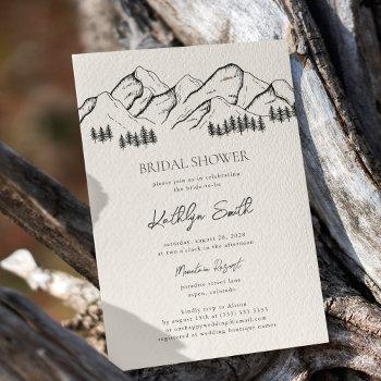 mountain pine tree rustic outdoor bridal shower invitation