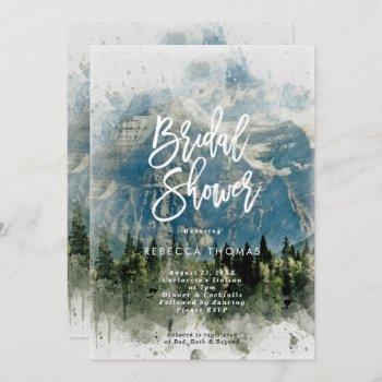 mountains fir trees  bridal shower invitation