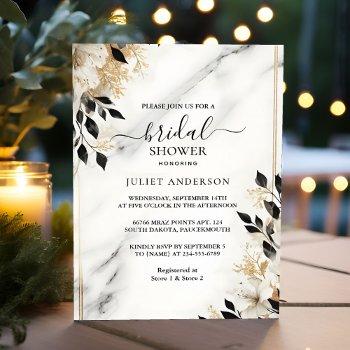 natural work stacked stone marble bridal shower invitation