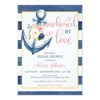 Nautical Anchored By Love Bridal Shower (p/s) Invitation Front View