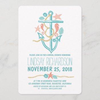 nautical beach bridal shower invitations