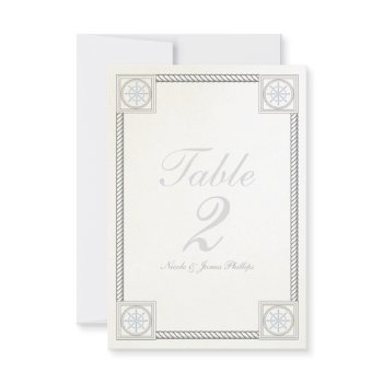 nautical beach vintage wedding table number card