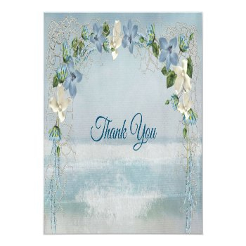Nautical Beach Watercolor Bridal Shower Thank You Front View