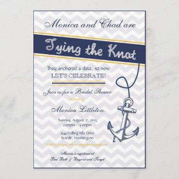 nautical bridal shower invitation - beach anchor