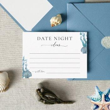 nautical coastal sea ocean shell date night ideas enclosure card